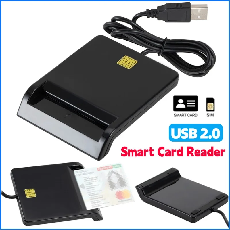 USB 2.0 ID Card Reader Smart DNIE ATM CAC IC ID Bank Card SIM Card Cloner Connector for Windows Linux Portable Card Reader