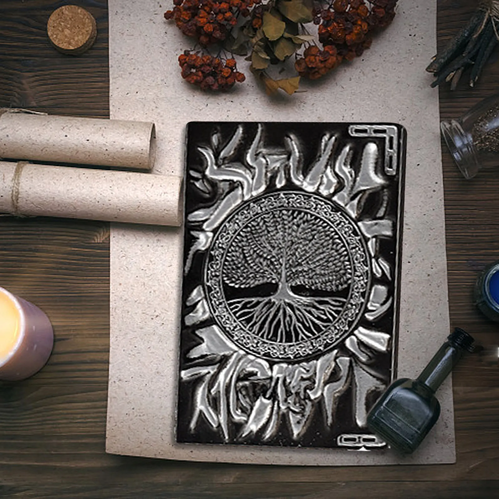 3d retro em relevo bloco de notas requintado retro caderno de couro tridimensional em relevo artesanal diário material de escritório