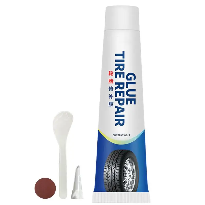 Tire Repair Adhesive Glue 2.02oz Waterproof Tire Scratch Repair Kit Impact-resistant Auto Tire Bonding Glue Sealer Hole Filling