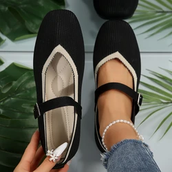 Women Flats 2024 New Spring Autumn Round Head Loafers Women Mary Janes Shoes Ballet Fashion Buckle Flat Shoes Zapatos De Mujer