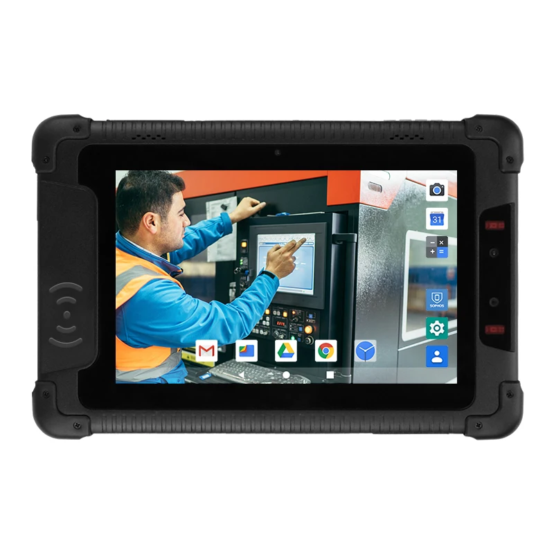 IP65 Android 9.0 os LCD digital signage touch screen wall mount NFC fingerprint 2D scanner option rugged tablet pc