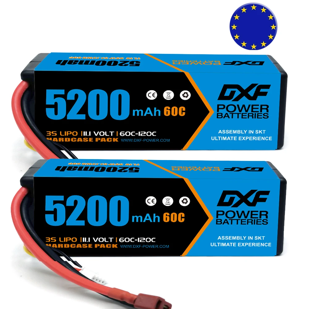 

(EU)DXF Lipo 3S 11.1V Battery 5200mAh 60C Graphene Racing Series HardCase For RC Car Truck Evader BX Truggy 1/8 Buggy Boat