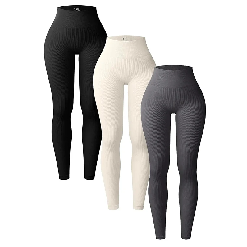 

Women's seamless knitted thread yoga pants high waisted sports leggings hip lifting running training slimming and fashionable