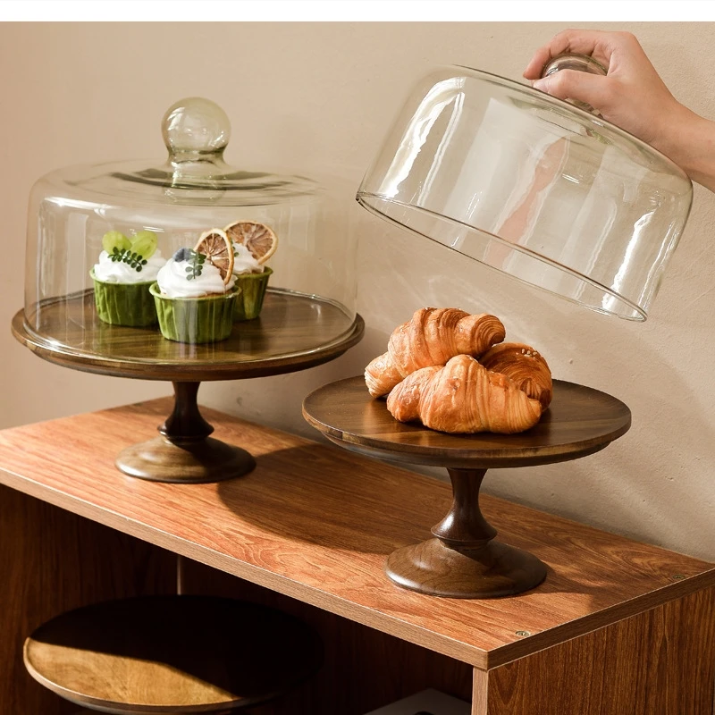

Acacia cake lead-free glass dust Large bread dessert household wooden