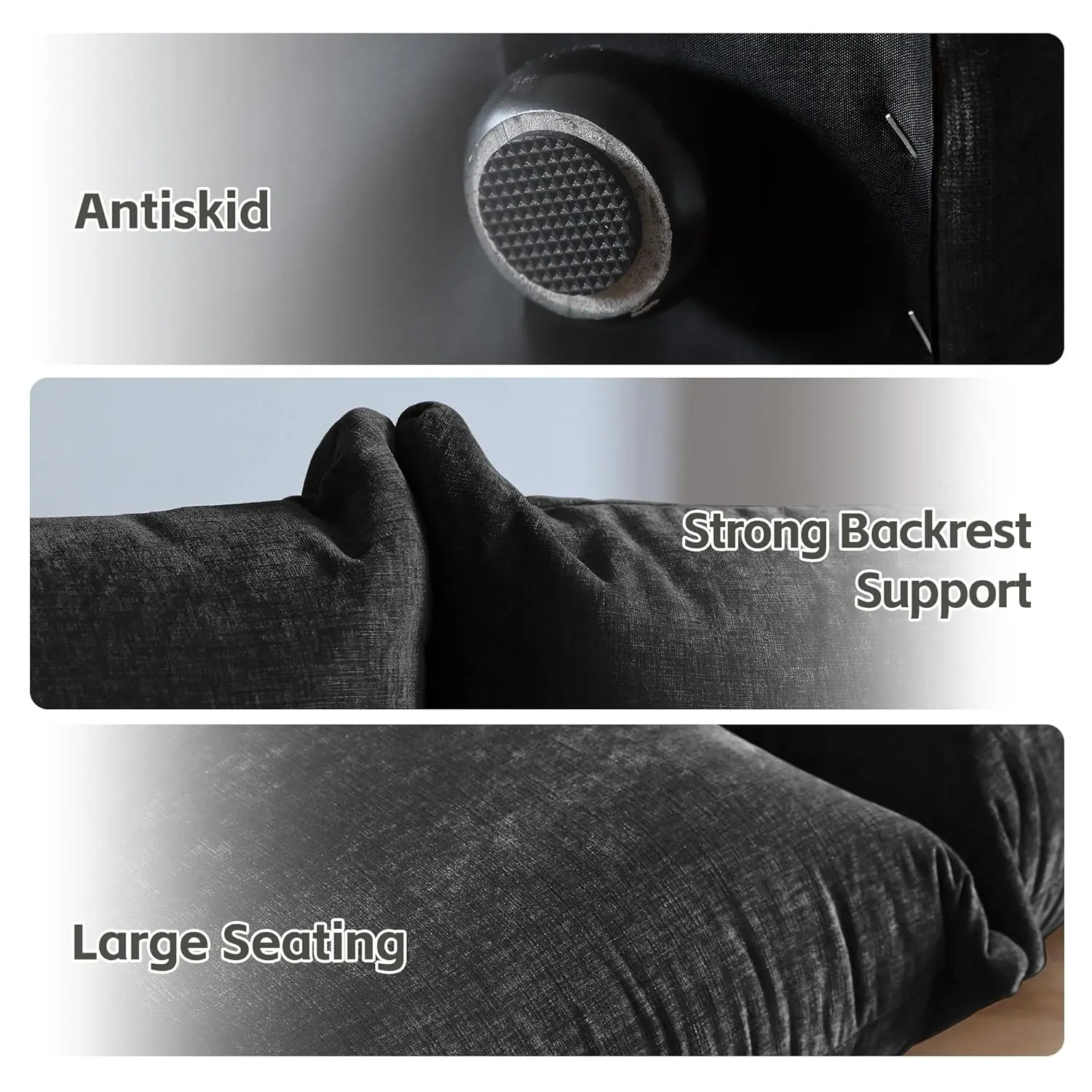 Sofá confortável moderno de meados do século com almofada grossa, cadeira de acento único de chenille, sofás de assento profundo, móveis de sofás de pelúcia de 50"