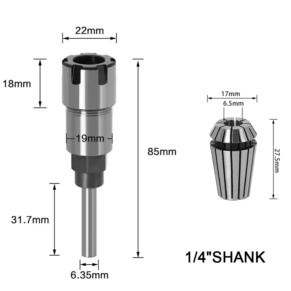 1 4 Inch Shank Router Collet Router Bit 1 4in Shank Router Bit Extension Spring Collet Mechanism Collet Chuck Compatibility