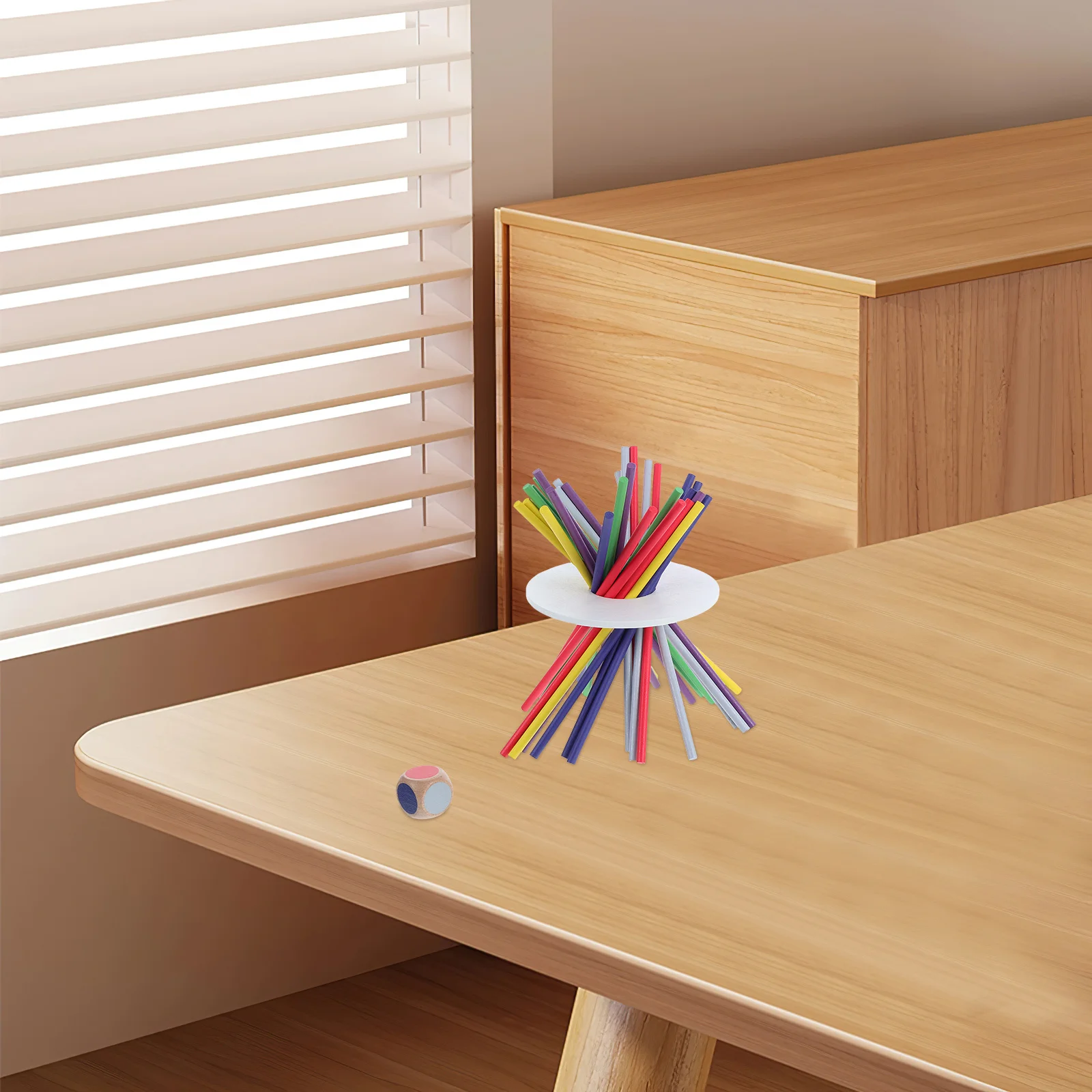 1 Set Holz Balance Sticks Spiel Kinder Hand Auge Koordination Farbe Anerkennung Lernen Familie Party Reise Spaß Montessori Stick