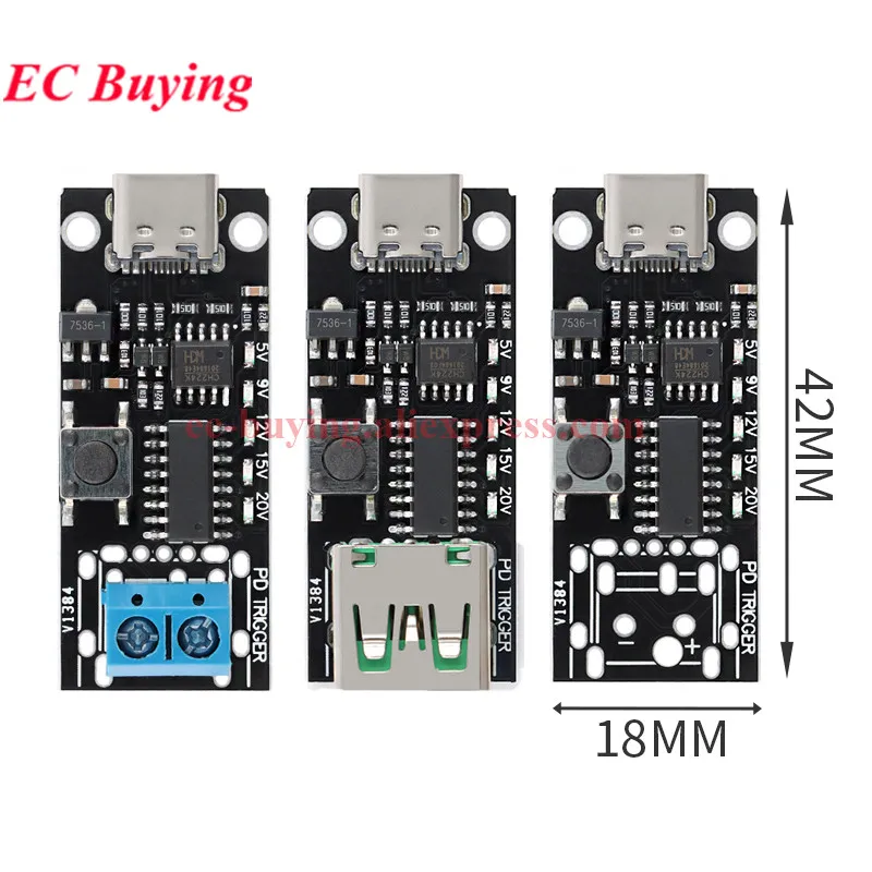 ZY12PDN Type-C USB-C PD2.0 PD3.0 to DC Fast Quick Charger Charging Trigger Polling Decoy Board Module 5V 9V 12V 15V 20V PDC004