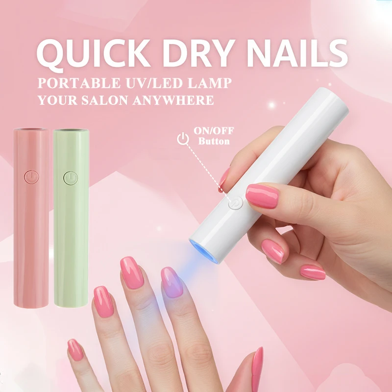 مصباح صغير محمول لتعزيز الأظافر، مصباح جل لطلاء الأظافر، كابل USB، آلة تجفيف الأظافر، مصباح LED صغير محمول بالأشعة فوق البنفسجية للأظافر