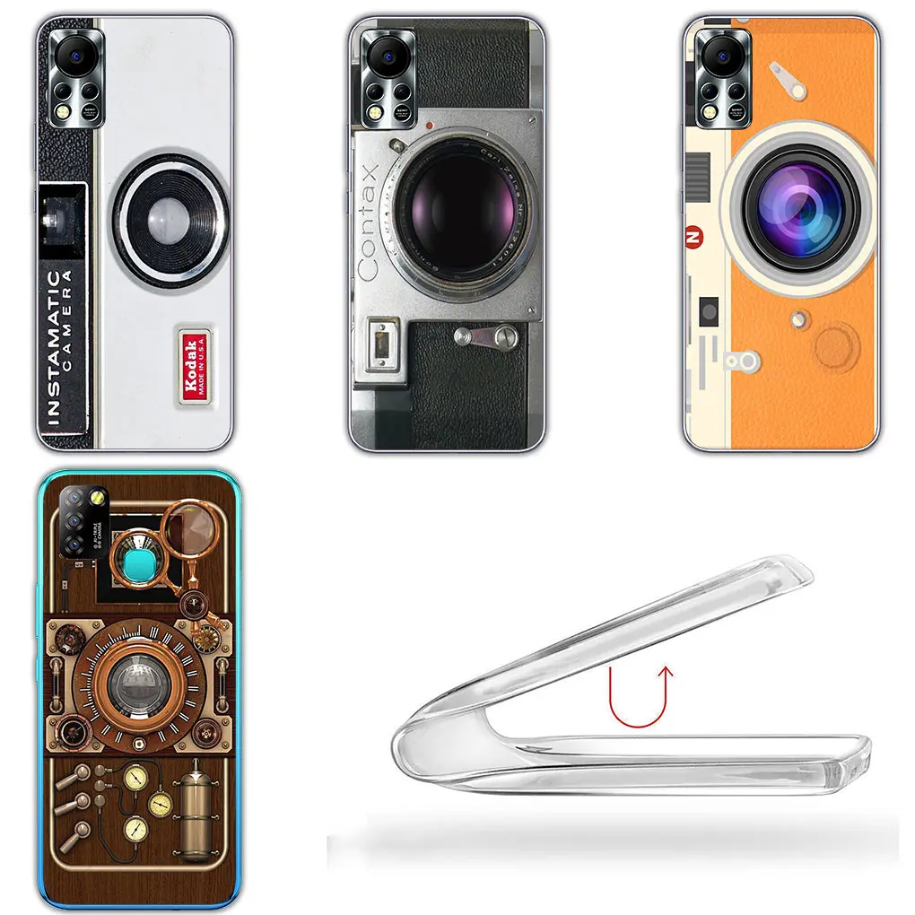 Retro Vintage Camera Phone Cover Case for Motorola Moto G13 G14 G53 G54 G62 G72 G82 G84 Edge 40 neo pro Funda Soft Casing