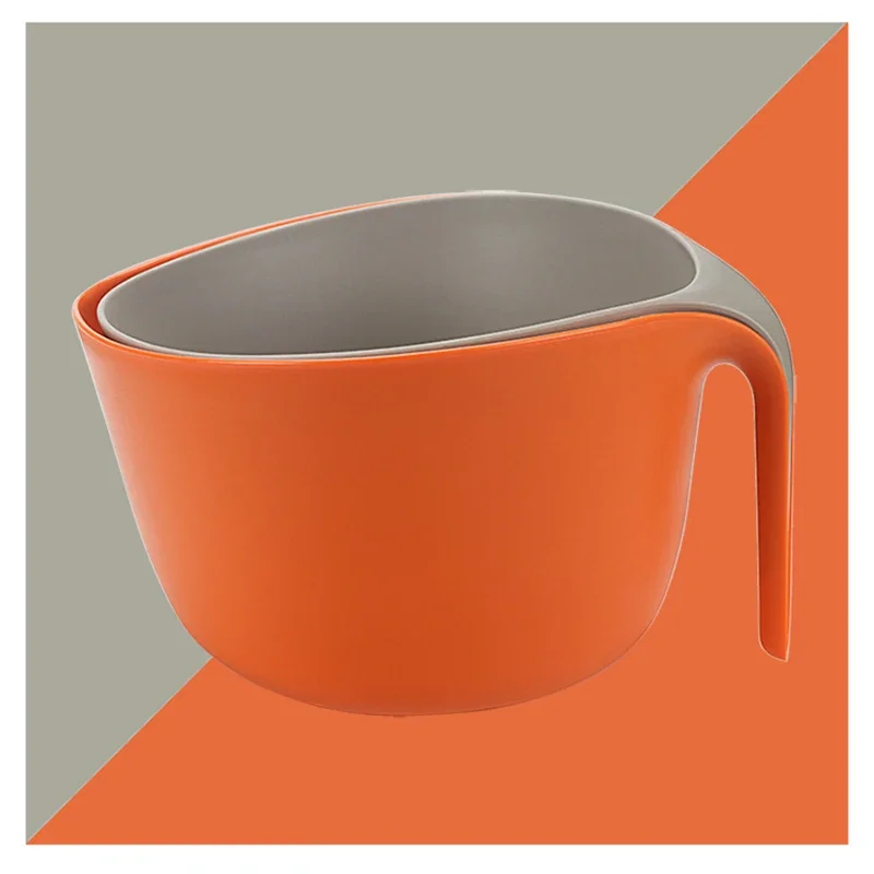 

Kitchen Silicone Double Drain Basket Bowl Washing Storage Strainers Tray Asphalt Vegetable Cleaning Colander Tool