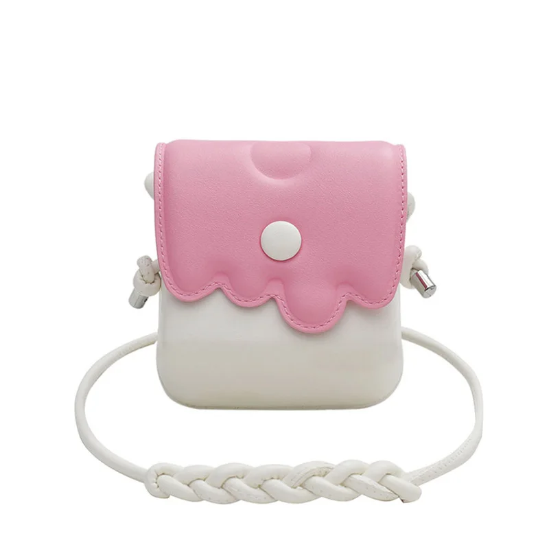 Patchwork Children Small Square Shoulder Bag Lovely Candy Color Clouds Girl Mini Crossbody Bag Cute Princess Coin Purse Handbags