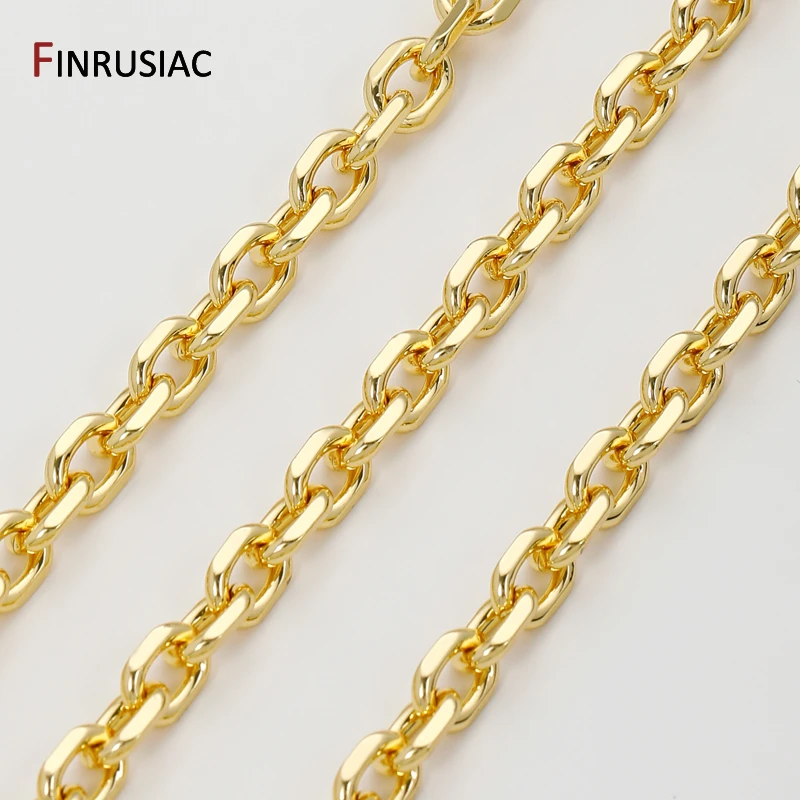 18K Gold Plated Brass Thick Heavy Oval Chains For Necklace Bracelet Accessories,6.6*9mm Chain for DIY Jewelry Making Findings