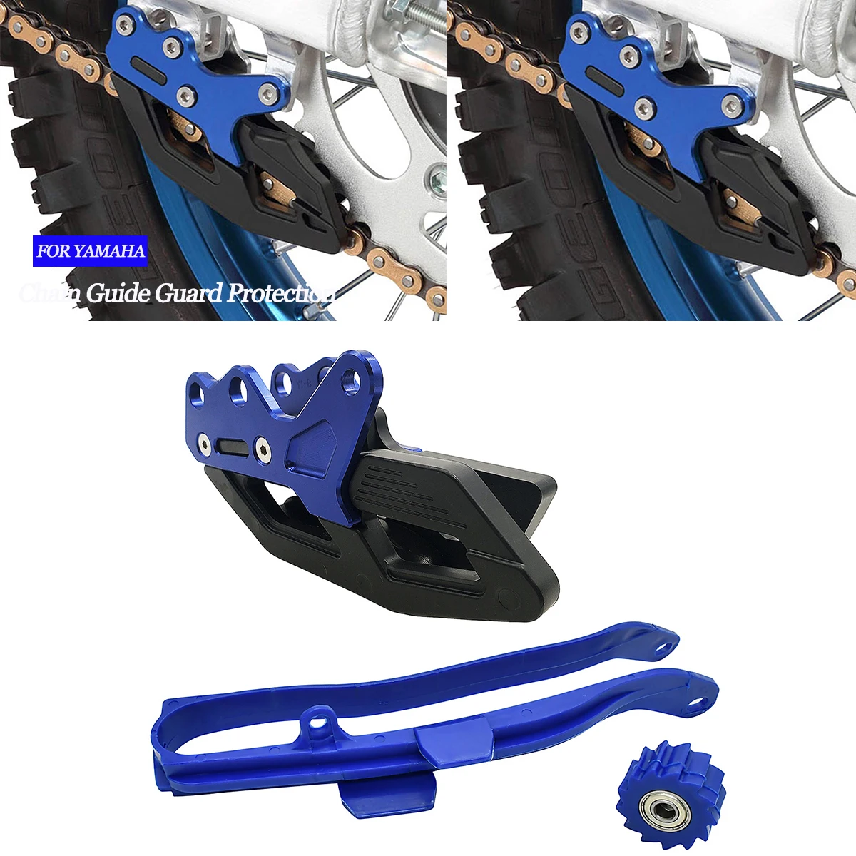 Chain Slider Swingarm Guide Lower Rolle＆Chian Guide Guard KitS For YAMAHA YZ125 YZ250 YZ250F YZ450F 250F YZ250X WR250F WR450F