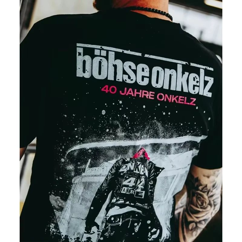 

Новинка Verdammt Vergöttert II Böhse Onkelz с периферийным узором, летняя футболка большого размера, хлопковая мужская и женская футболка