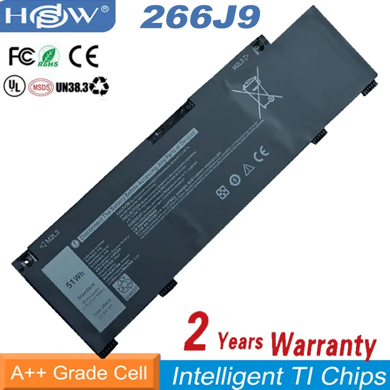 

266J9 Laptop Battery For Dell G3 15 3590 3500 G5 15 5500 5505 Inspiron 14 5490 Series M4GWP PN1VN 0PN1VN 11.4V 51Wh