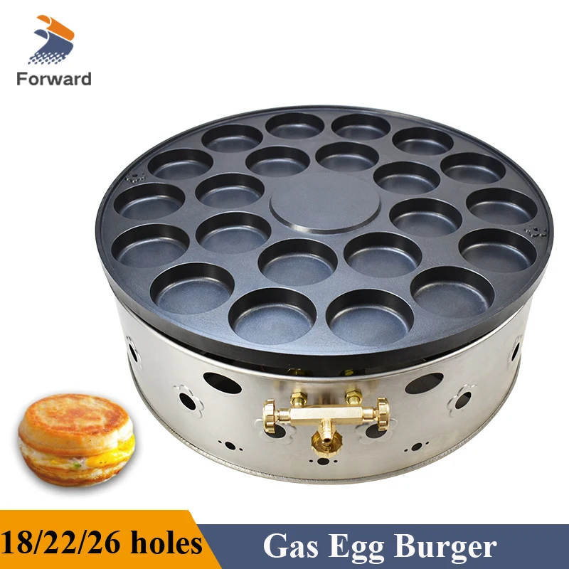 

Commercial Egg Burger Gas Heating 18/22/26 Holes Automatic Wheel Cake Machine Gas Stall Red Bean Cake Machine