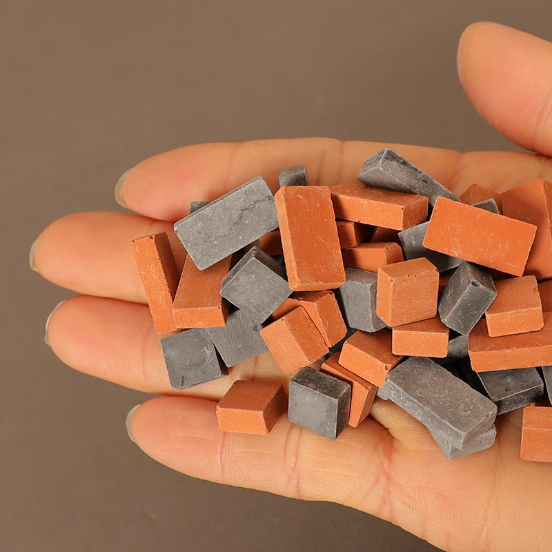 20Pcs 1:12 Dollhouse Miniature Red/Grey Brick Sand Bricks Wall Bricks Roof Tiles Building Scene Decor Doll House Accessories