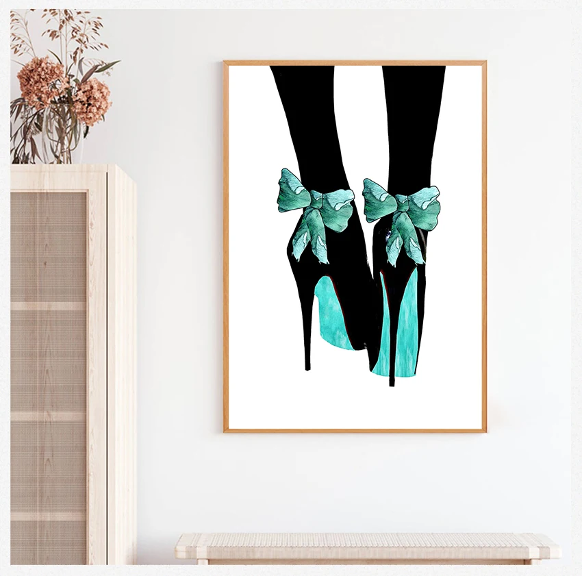 High heels Wall Art Canvas Painting Wall Pictures For Living Room Fashion Nordic Posters And Prints book flower perfume