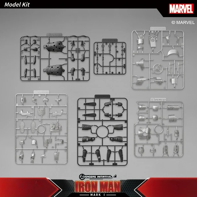 Marvel Iron Man MK1 1/12 figuras de acción Fondjoy montar juguete de primera generación Iron Man Material ABS juguete regalos de cumpleaños para niños