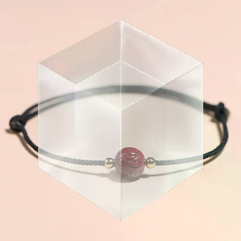 Adjustable Red String Bracelet Anklet With Natural Cinnabar Bead Good Luck Protection Handmade Braided Jewelry For Women Men