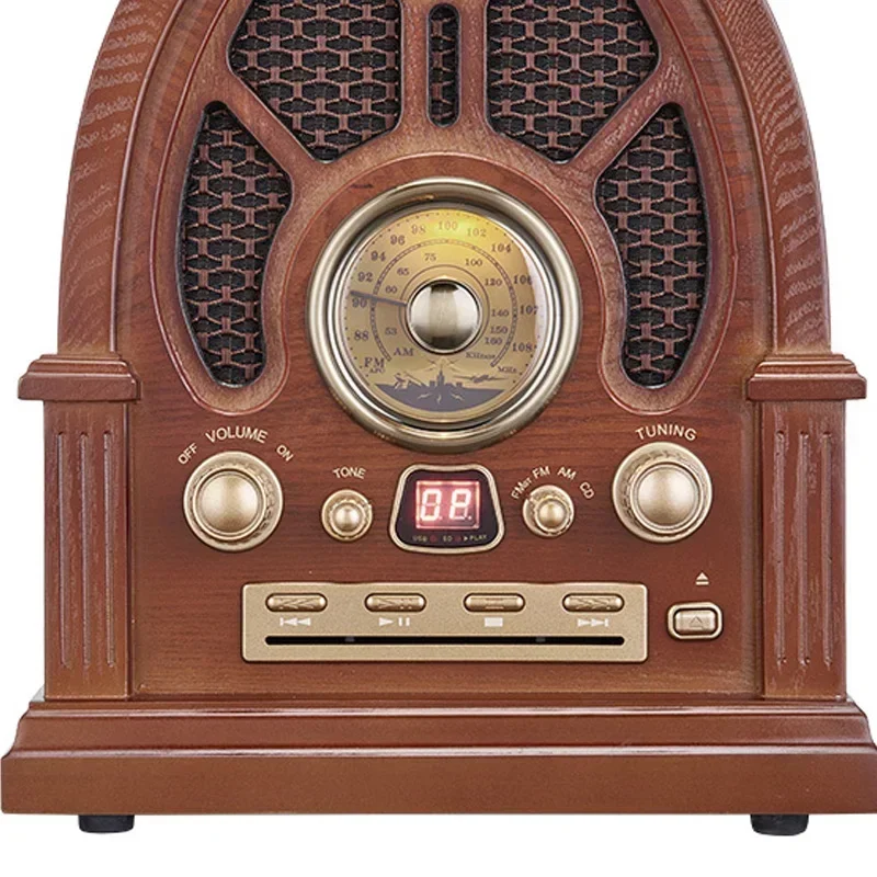 Leetac prefect design Nostalgic retro wood Bluetooth vintage FM AM Radio CD Player with USB playback built-in speaker