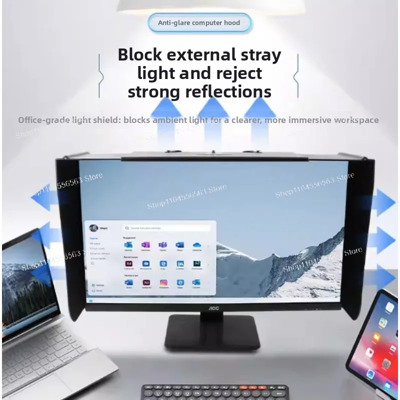Computer Monitor Hood Desktop 17-27-Inch 41-71cm Width Sun Visor Printing And Graphic Design