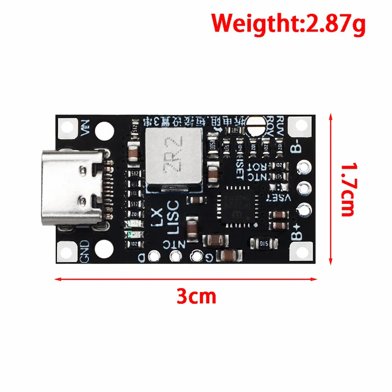 Type-C USB 2-3S BMS 15W 8.4V 12.6V 1.5A Lithium Battery Charging Boost Module With Balanced Support Fast Charge With Indicator