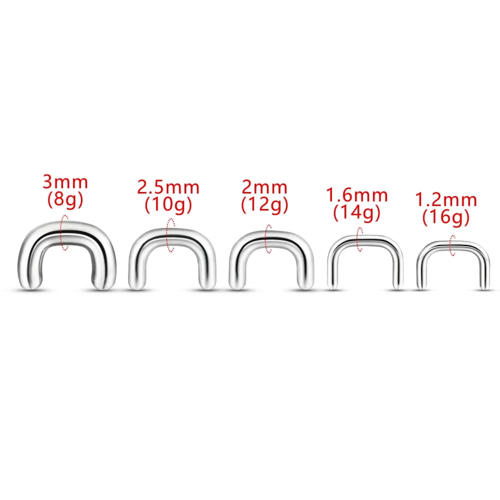 Titanium U Shape Retainer Nose Rings, Hypoallergenic