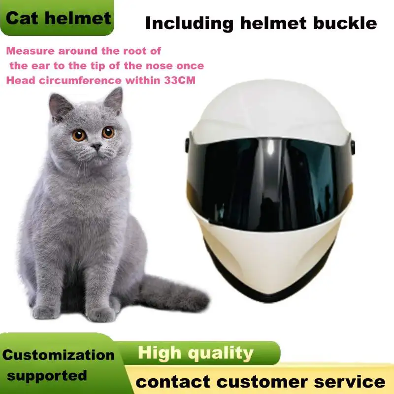 

Pet Motorcycle Helmet cat Helmet ABS Full Face for traveling Protection Head Pets Accessories cat accessories NEW WHITE