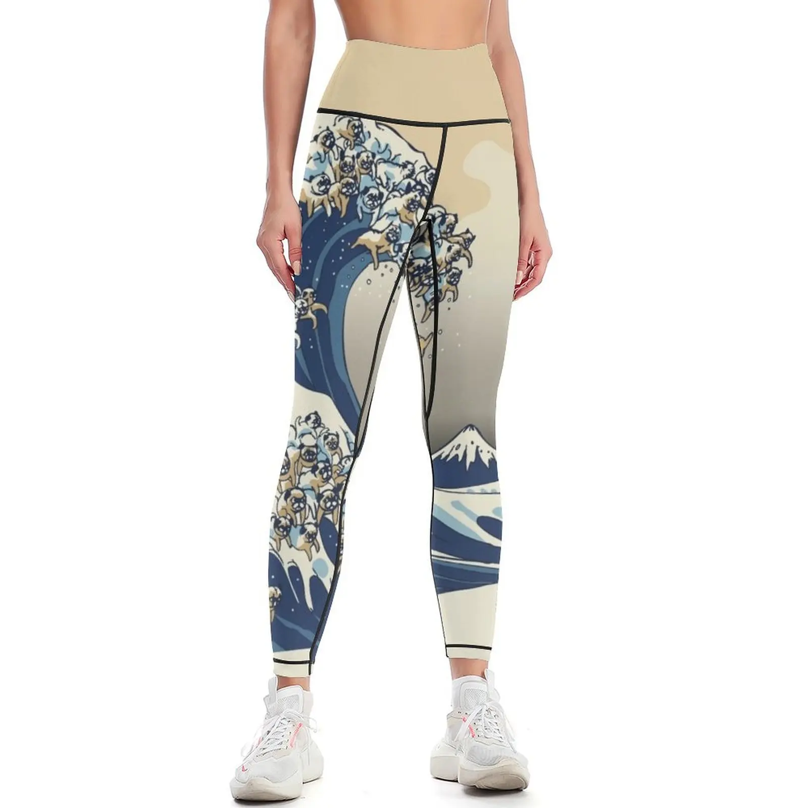 

The Great Wave of Pugs Vanilla Sky Leggings gym wear sports for gym Womens Leggings