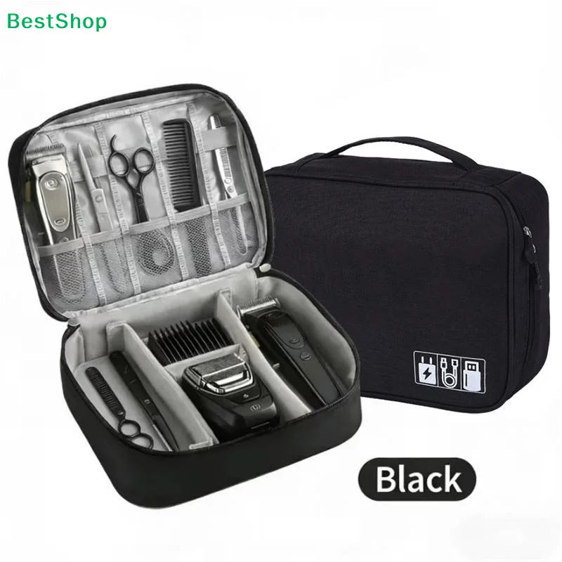 1Pcs Barber Hair Clipper Storage Bag Multi Compartment Oxford Haircut Tool Organizer Shockproof Portable Carry Case For Salon