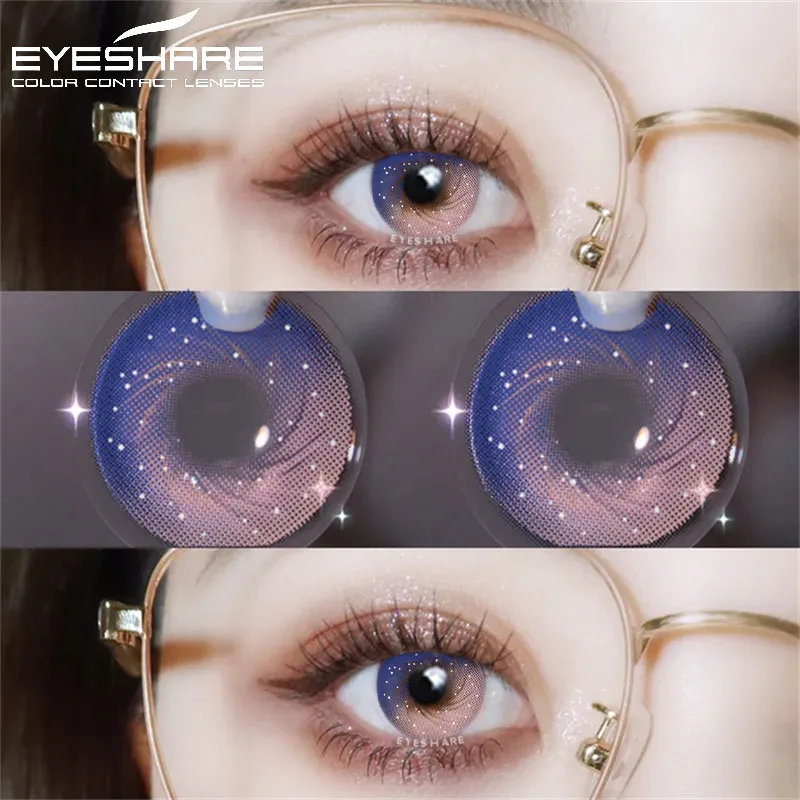 EYESHARE 1Pair Purple Lenses for Eyes Color Contact Lenses for Eyes Pink Anime Colored Lens Y2K Lenses for Natural Eye Yearly