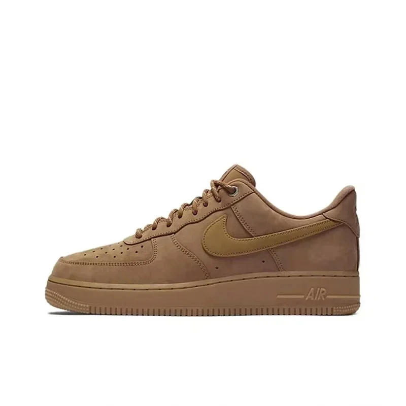 Original Nike Air Force 1 Low '07 LV8 'Wheat/Flax' รองเท้าสเก็ตบอร์ดสําหรับบุรุษและสตรี Unisex AF1 Classic Retro CJ9179-200