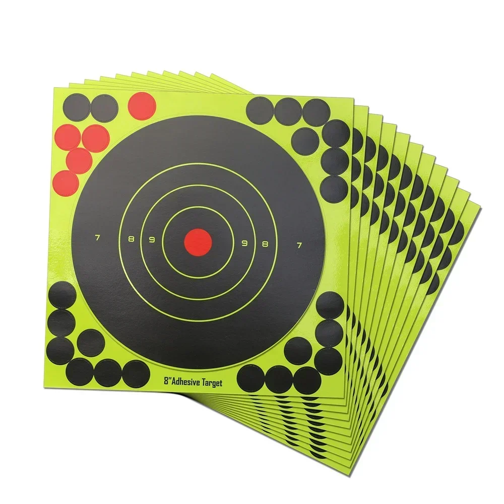 

100pcs Adhesive Reactivity Target Shot Target Shooting Hunting Stickers Paper Targets Outdoor Shoot Training Practice 8*8inch