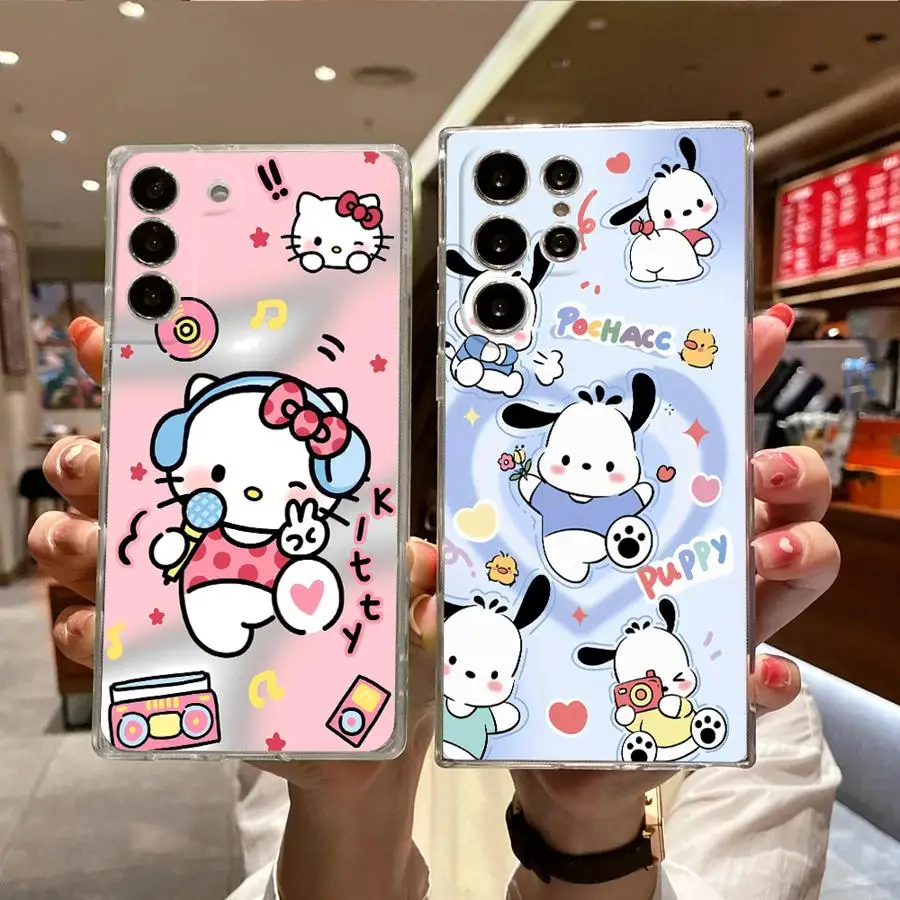 Custodia morbida per telefono per Samsung Galaxy S20 S25 Ultra S24 FE S10 Plus S22 S21 Nota 10 20 Ultra S23 Kawaii Sanrio Cinnamoroll