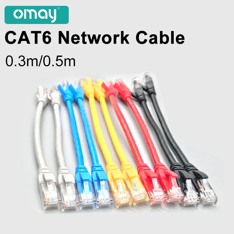 50pcs Ethernet Cable Cat6 Lan Cable 0.3m/0.5m UTP RJ45 Network Patch Cable For PS PC Internet Modem Router