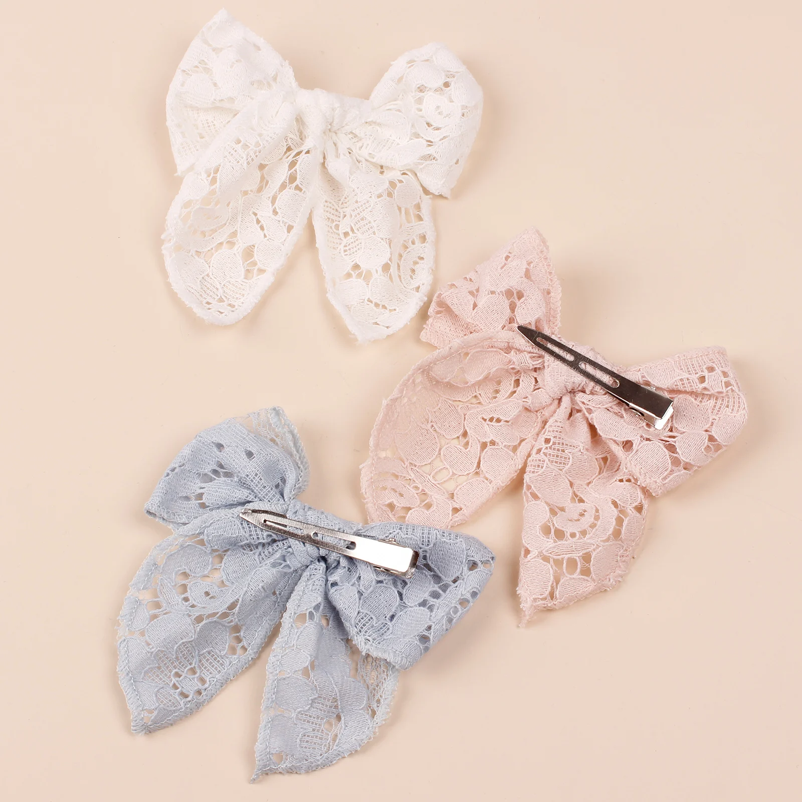 30 Pcs/Lot, INS Kids Girls Hollow Lace Bowknot Hair Clip Large Sailor Bow Hairpins Fashion Headwear Baby Hair Accessories