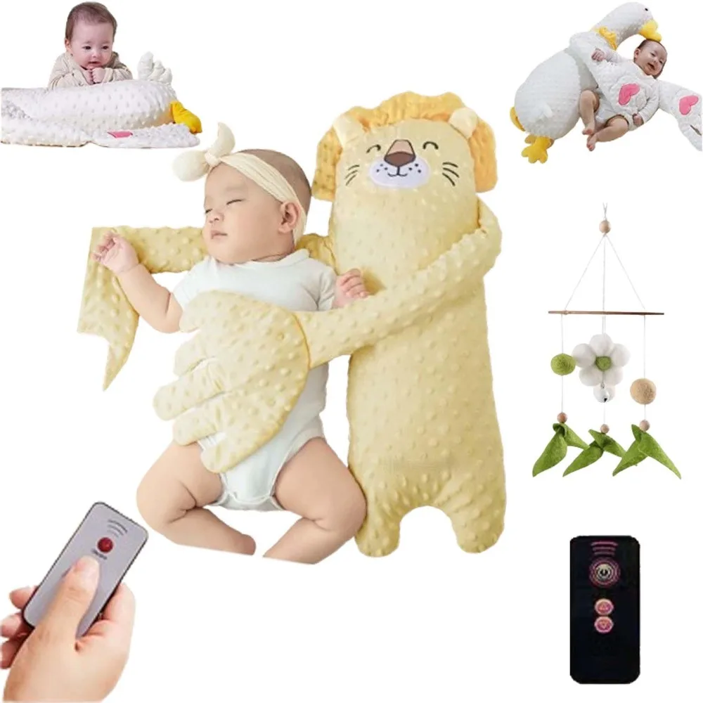 Luva elétrica para prevenção de surdos de bebês, travesseiro de escape para abraçar e dormir, desenho animado, controle remoto com controle remoto