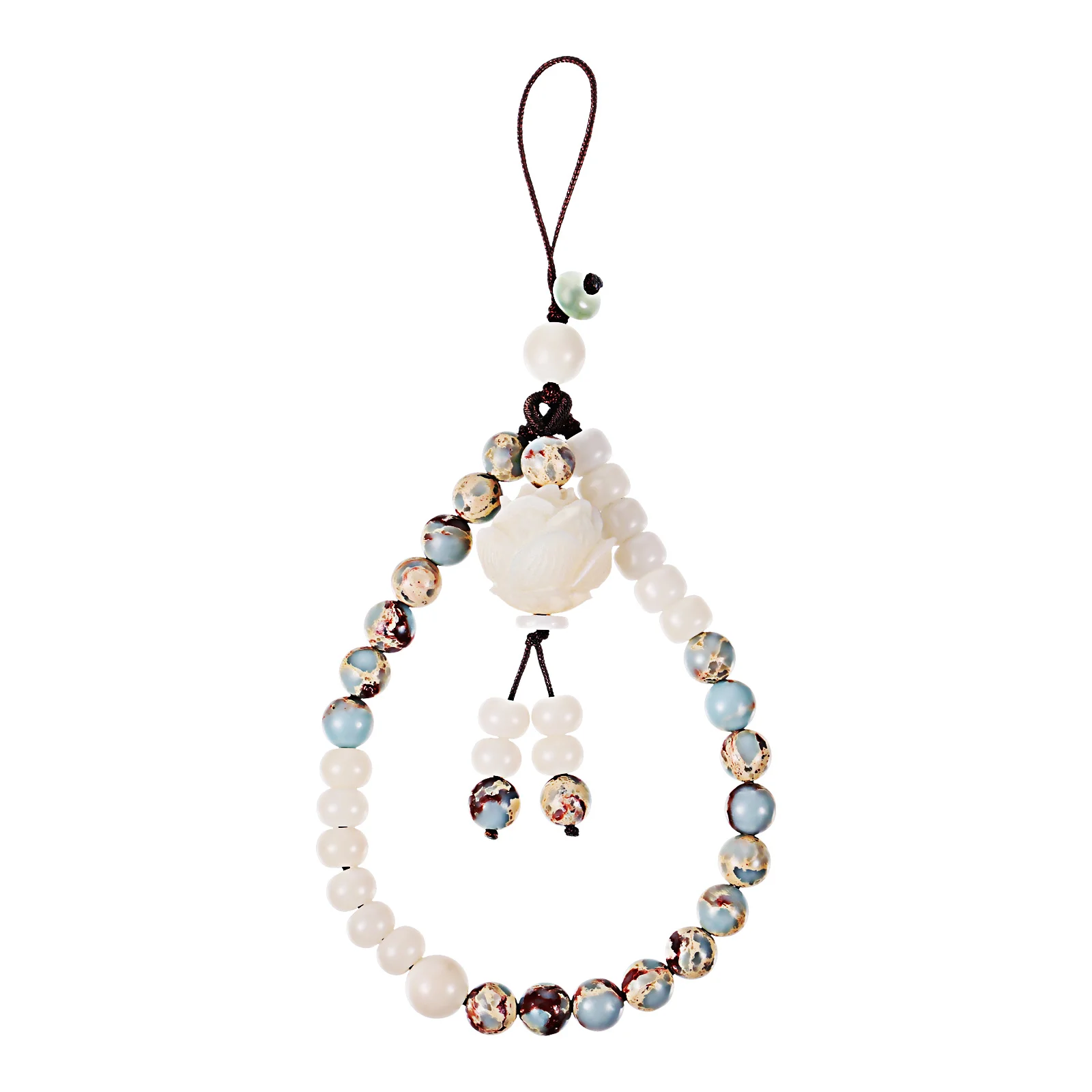 

UKCOCO Delicate Phone Lanyard Women Beaded Hand Wrist Bracelet Cell Phone Hanging Strap with Pendant