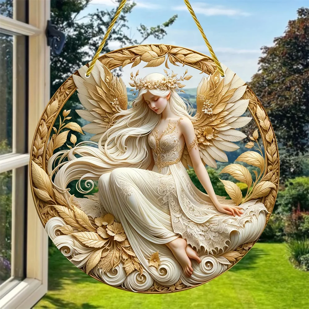 عرض باب النافذة الماسك من الأكريليك الساحر Elf Fairy، ديكور الصيف الموسمي - للمنزل، البار، لديكور عيد الميلاد اليومي