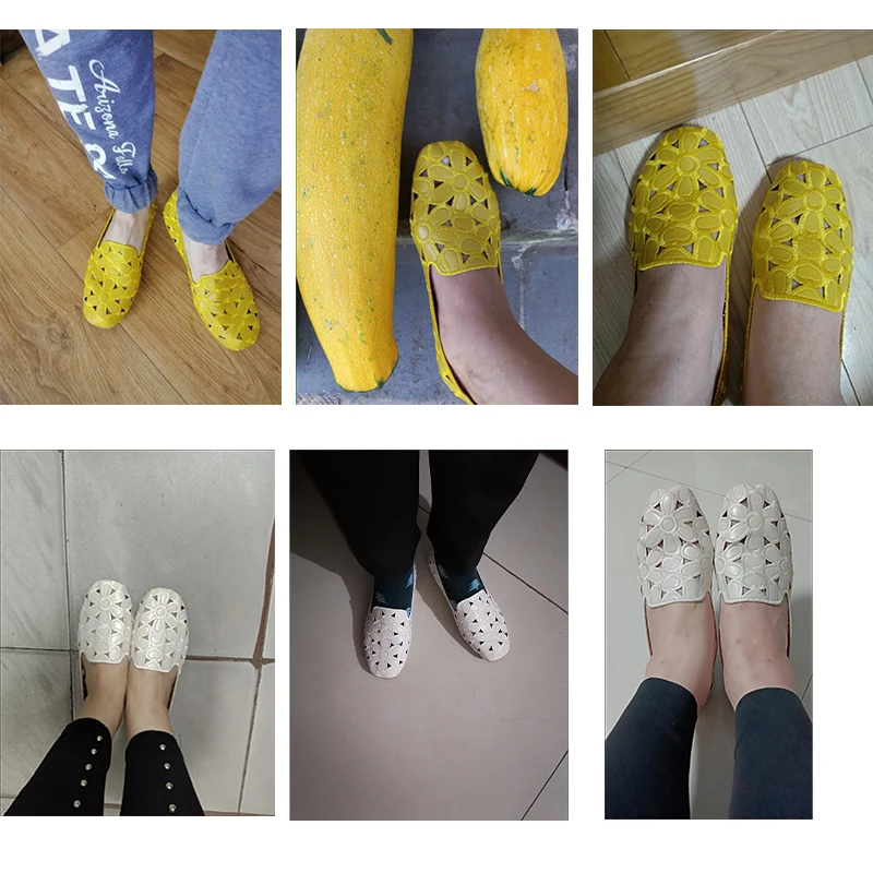 Size 35-42 Square Toe Summer Shoes for Women Embroidery Designer Shoes Soft Slipon Loafers Moccasin Leisure Women's Ballet Flats