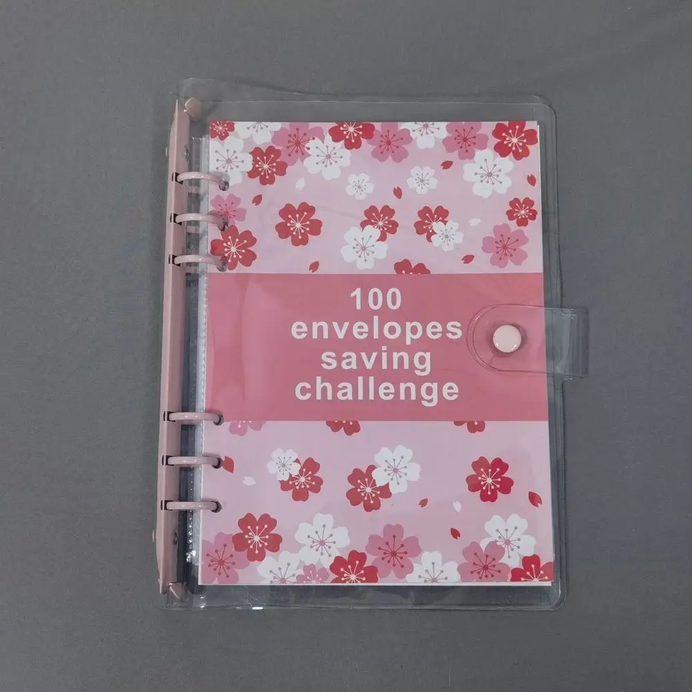 Creative 100 Envelope Savings Challenge Funny A5 Budget Binders Set Cherry Blossom Financial Management Notebook