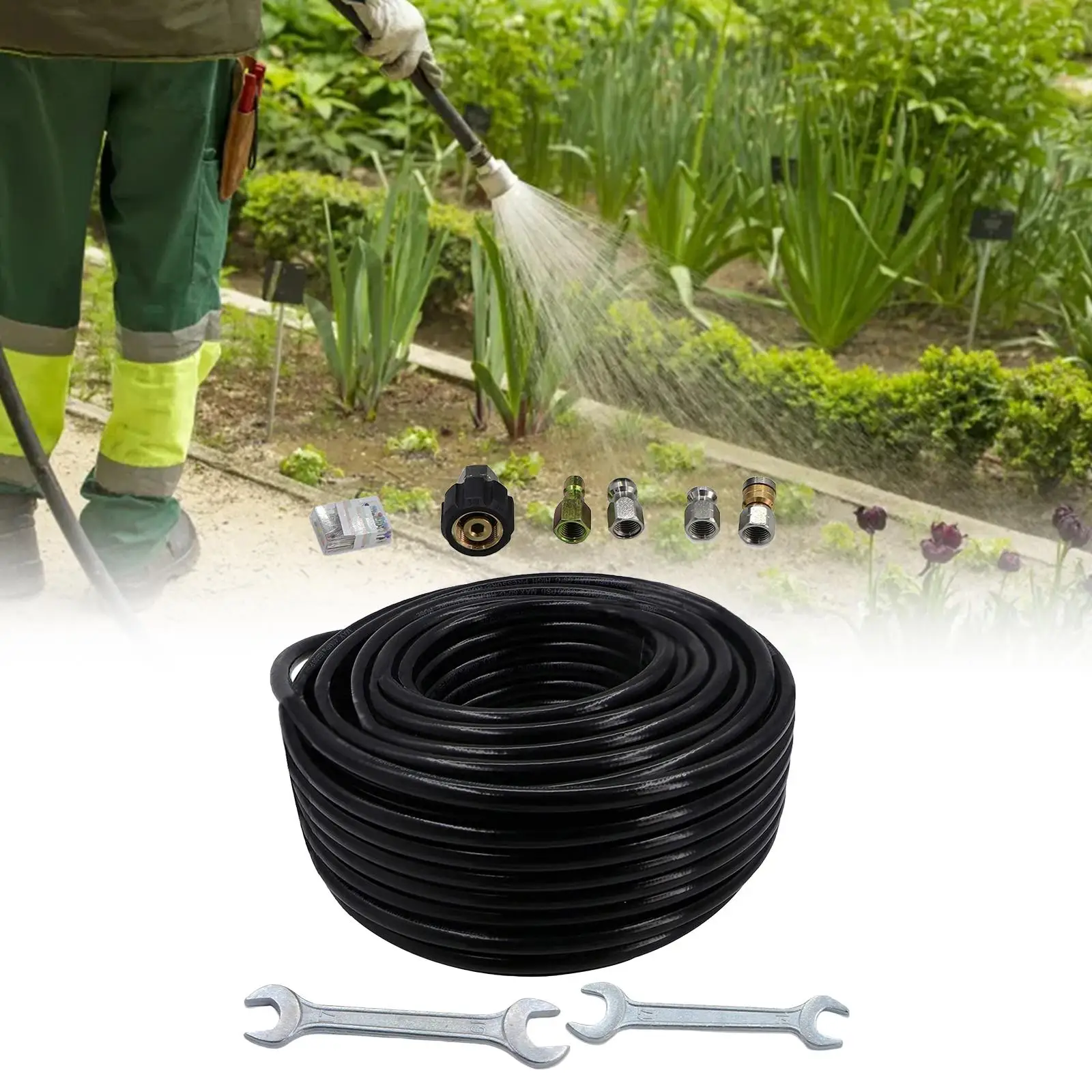 

Sewer Jetter Kit for Pressure Washer Pressure Washer Cleaning Set High Pressure Washer Hose for Floors Roofs Vehicles Indoors