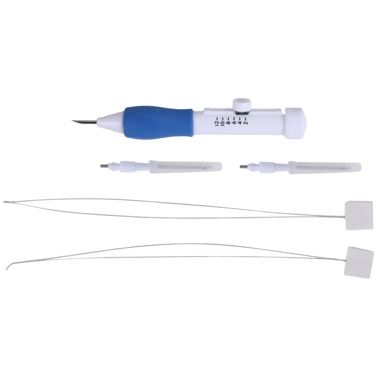 NEW White+Blue Three Sized Embroidery needle Punch Needle Punching Punch Needle Tool Set