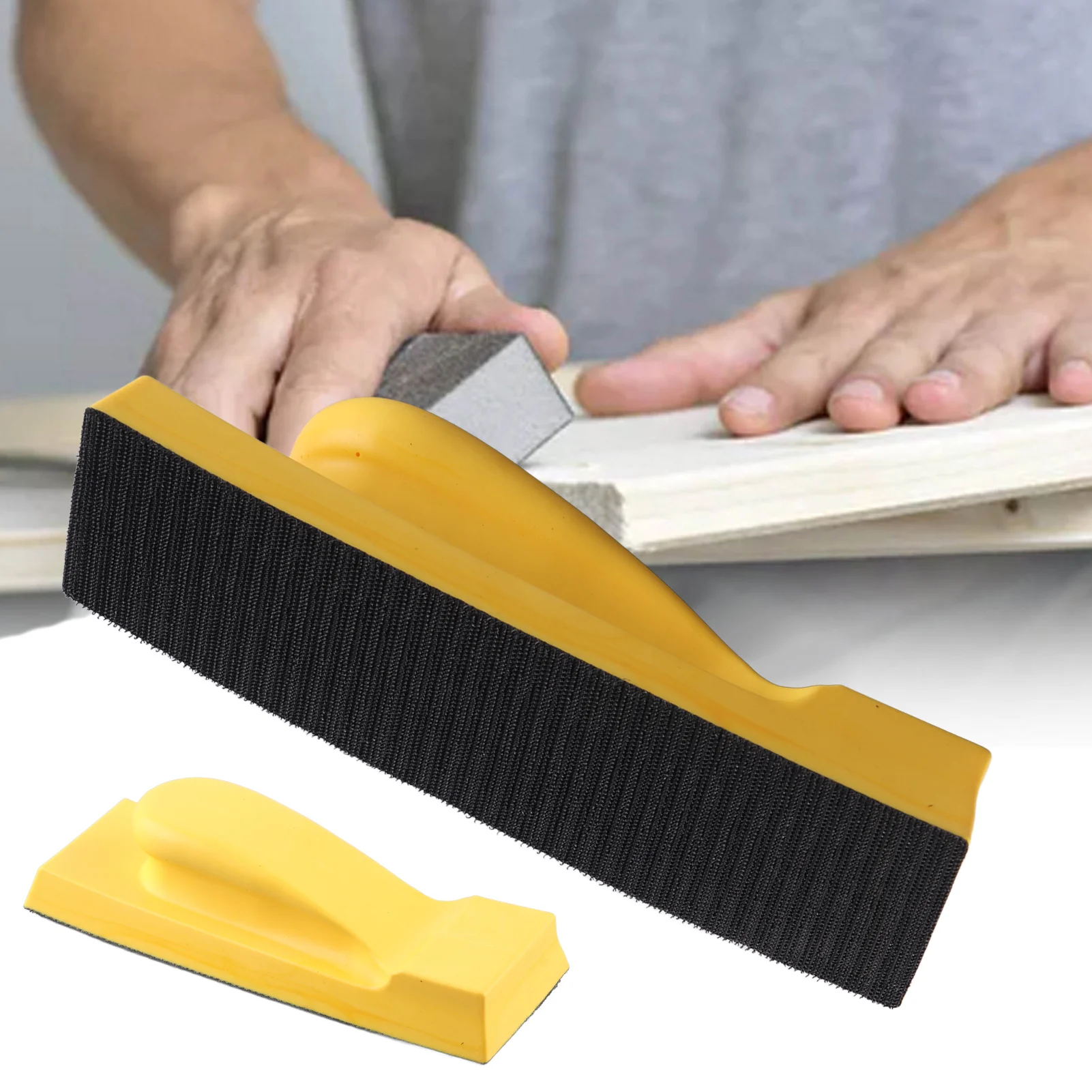 Blocco di levigatura manuale tampone di carta vetrata autoadesiva rettangolare strumento di lucidatura per la lavorazione del legno 198x70