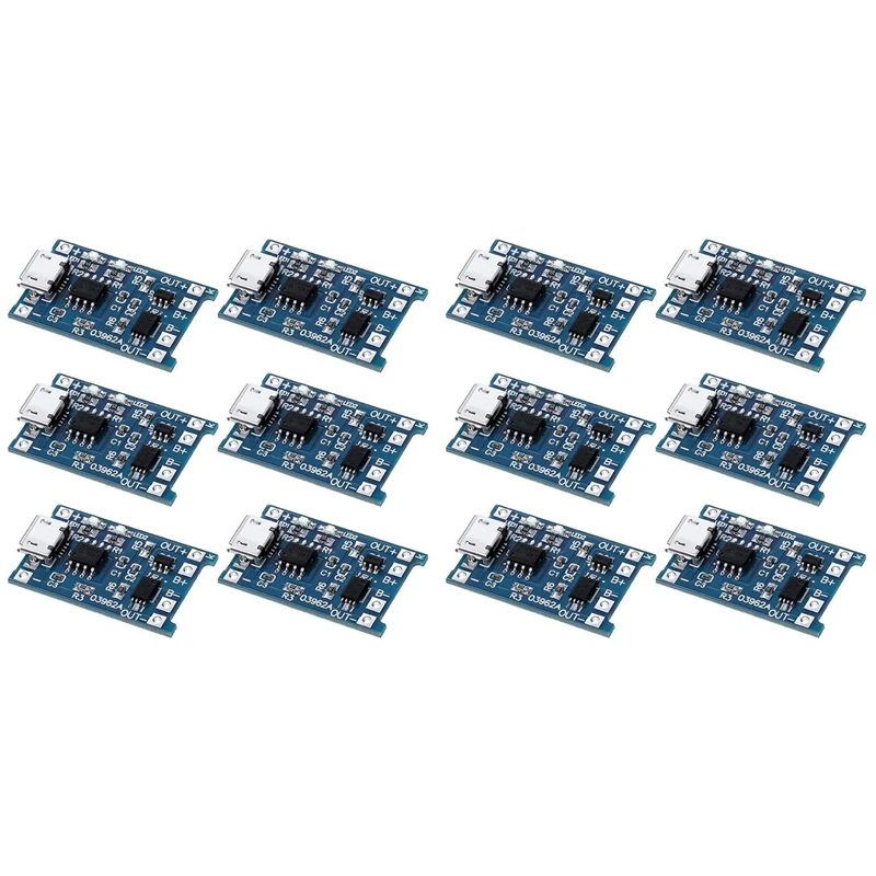 Smart-12PCS For TP4056 Charging Module With Battery Protection 18650 BMS 5V Micro-USB 1A Charge Board For 18650