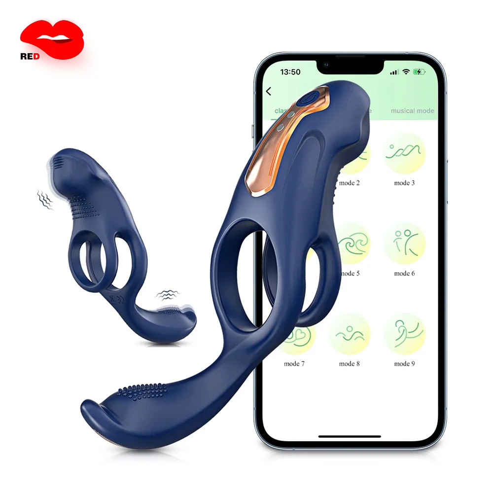 

Wireless APP Penis Ring Cockring Vibrator for Men Semen Lock Male Cock Rings Delay Ejaculation Clitoris Sex Toys for Couple