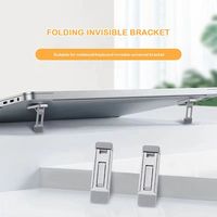 2pcs Mini Portable Laptop Stand 3 Height Ventilated Cooling Computer Stand Aluminium Alloy Adjustable Notebook Bracket