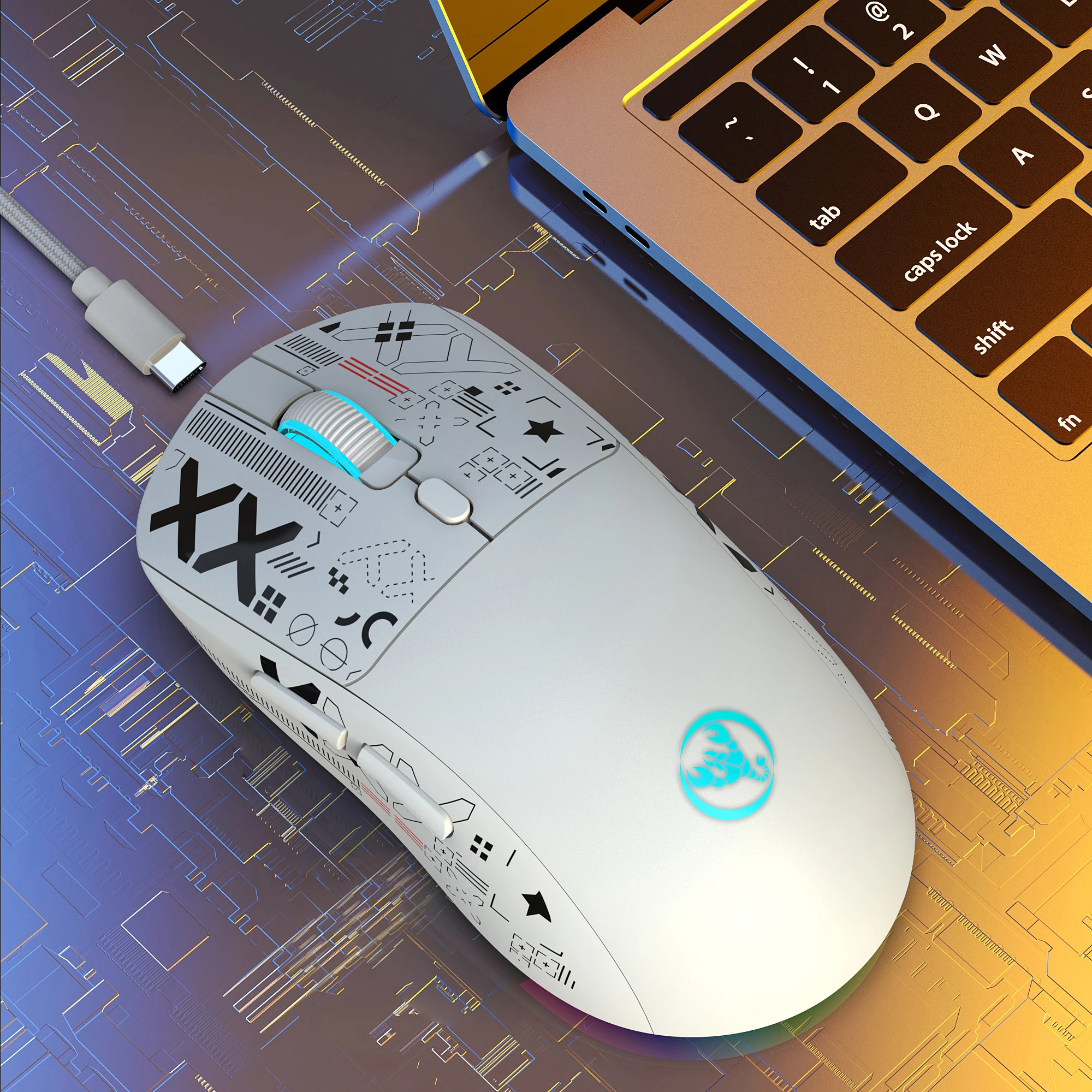 

T90 Wireless Bluetooth Mouse RGB (BT1/BT2+ USB) 2.4GHz Rechargeable Silent Bluetooth Wireless Mouse with Type C Adapter